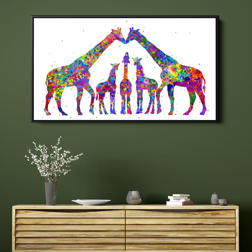 Multicolour Giraffe Family