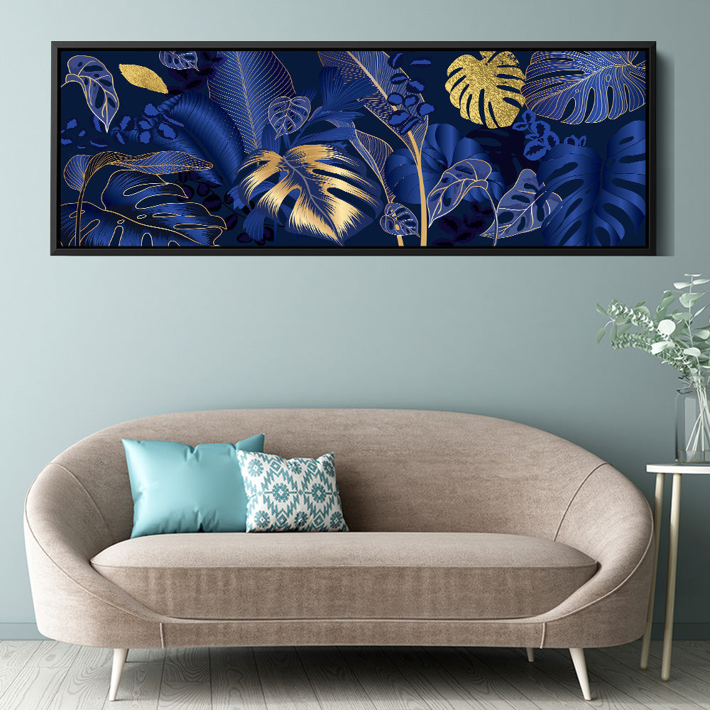 Blue And Gold Palm Leaves