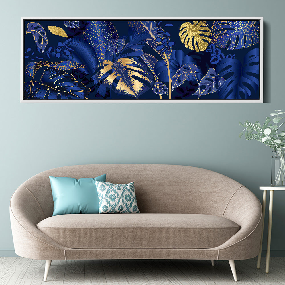 Blue And Gold Palm Leaves