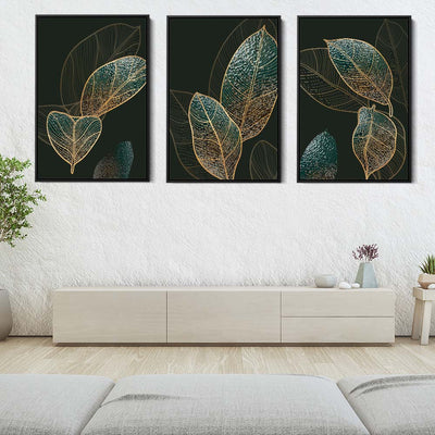 Emerald Green And Gold Leaves