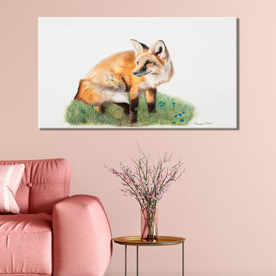 Fox And The Flowers Canvas