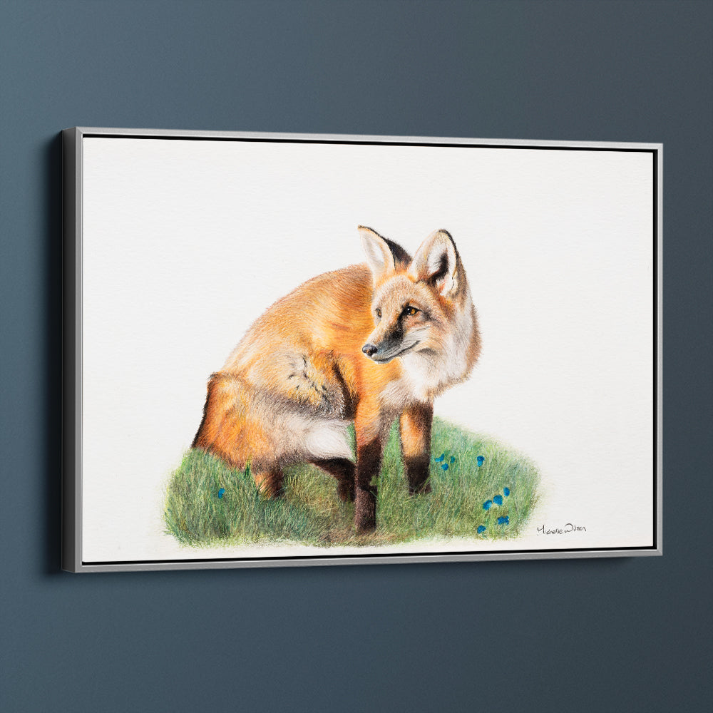 Fox And The Flowers Canvas