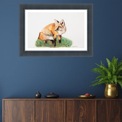 Fox And The Flowers Framed