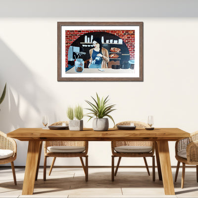 Beautiful Barista Framed
