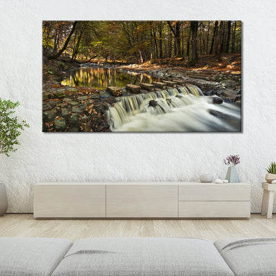 Cascading Waterfall Over Stepping Stones