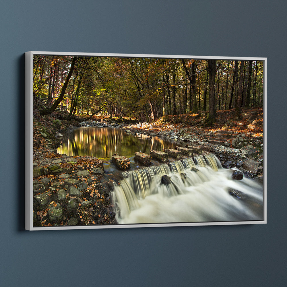 Cascading Waterfall Over Stepping Stones