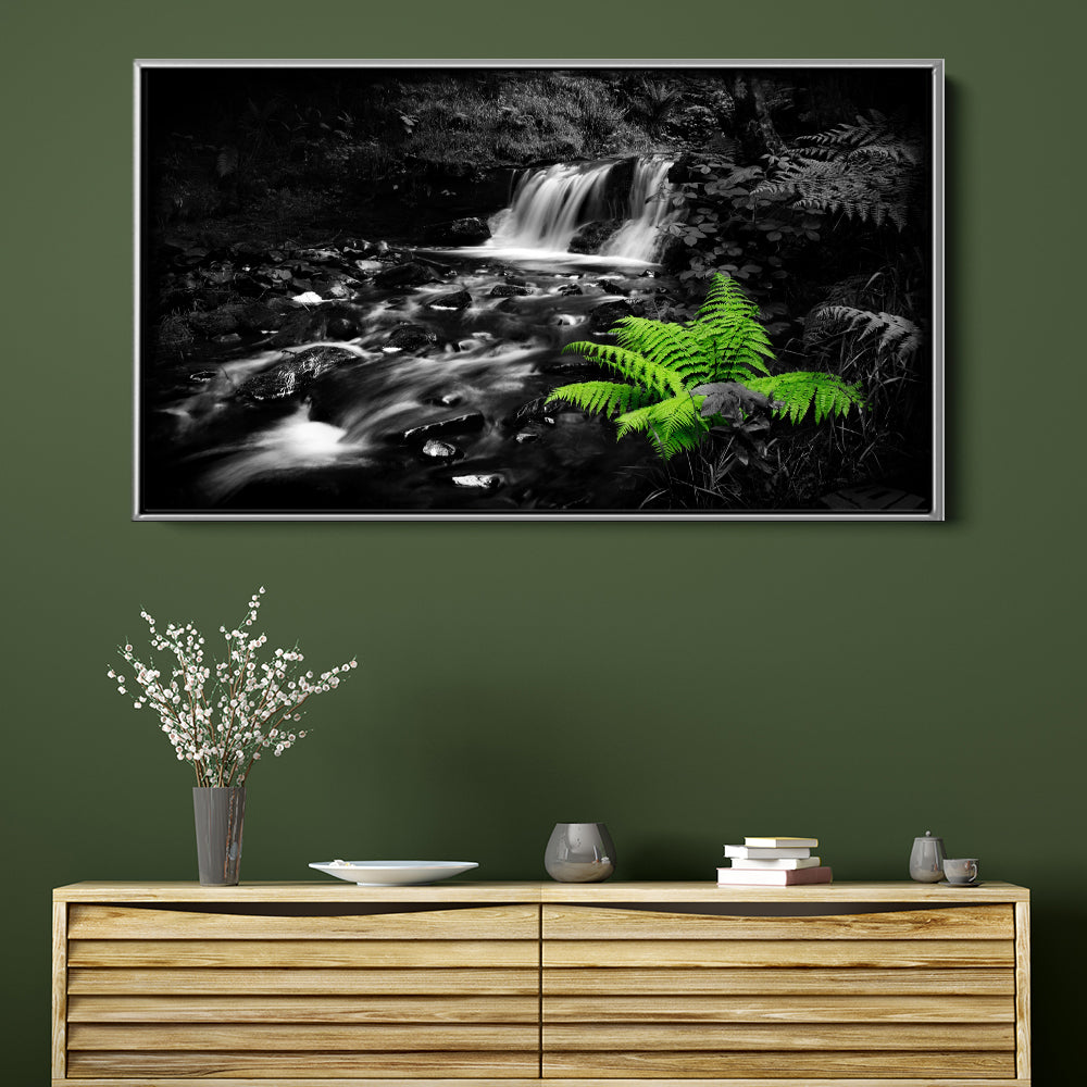 Waterfall And The Fern