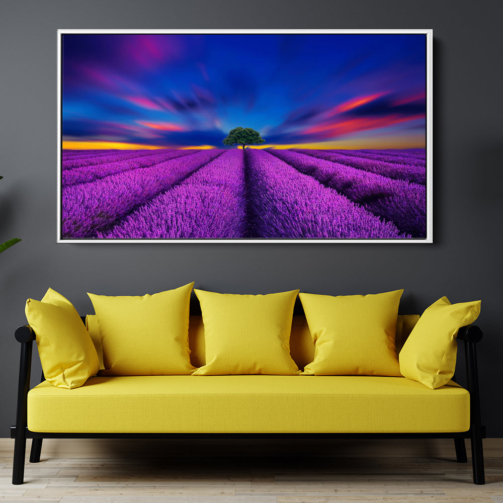 Fluorescent Lavender Field