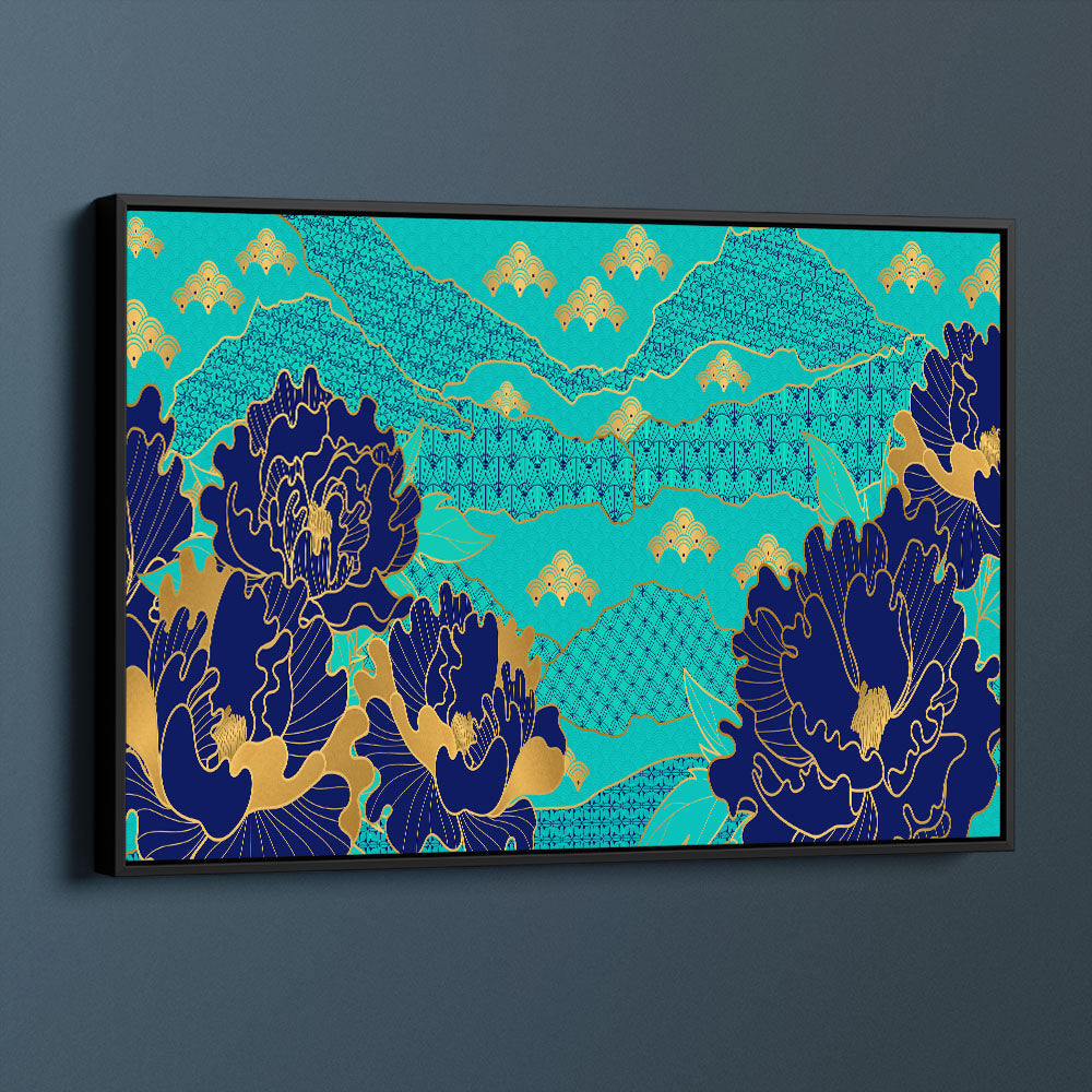 Patterned Navy Flowers