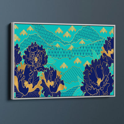 Patterned Navy Flowers
