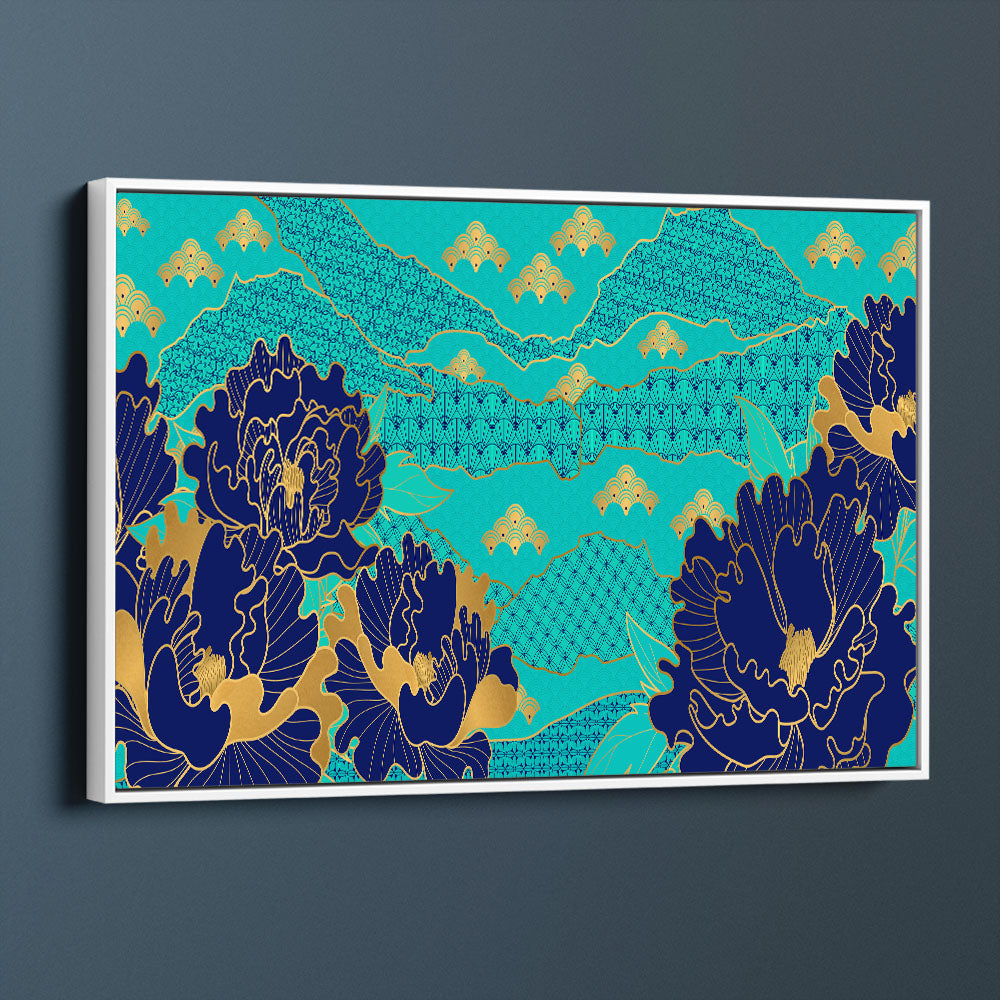 Patterned Navy Flowers