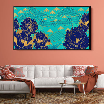 Patterned Navy Flowers