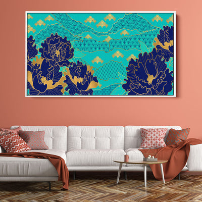 Patterned Navy Flowers