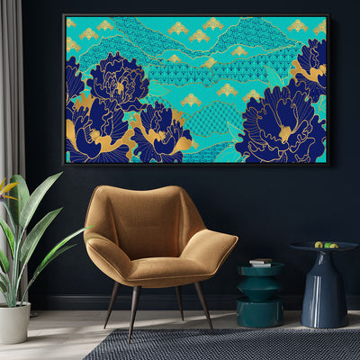 Patterned Navy Flowers