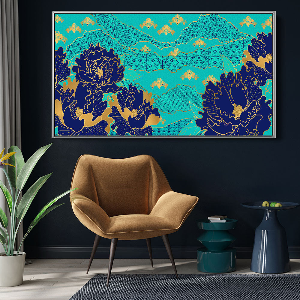 Patterned Navy Flowers