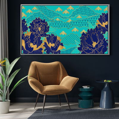 Patterned Navy Flowers