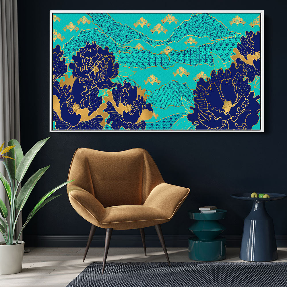 Patterned Navy Flowers