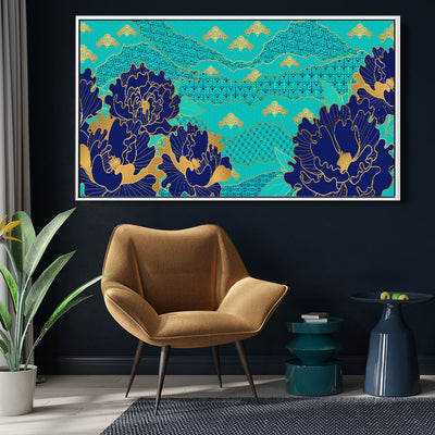 Patterned Navy Flowers