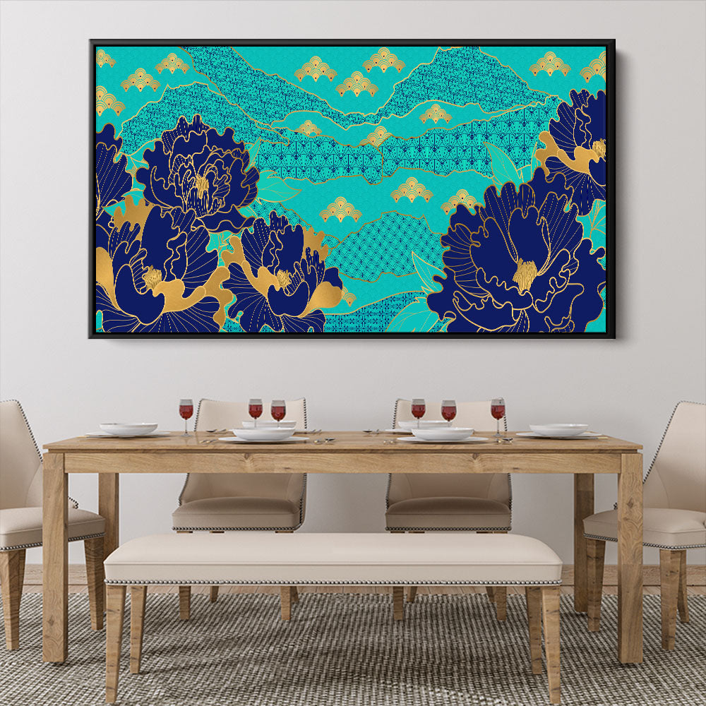 Patterned Navy Flowers