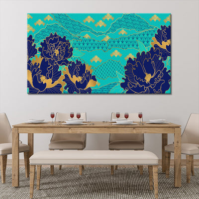 Patterned Navy Flowers