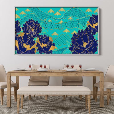 Patterned Navy Flowers