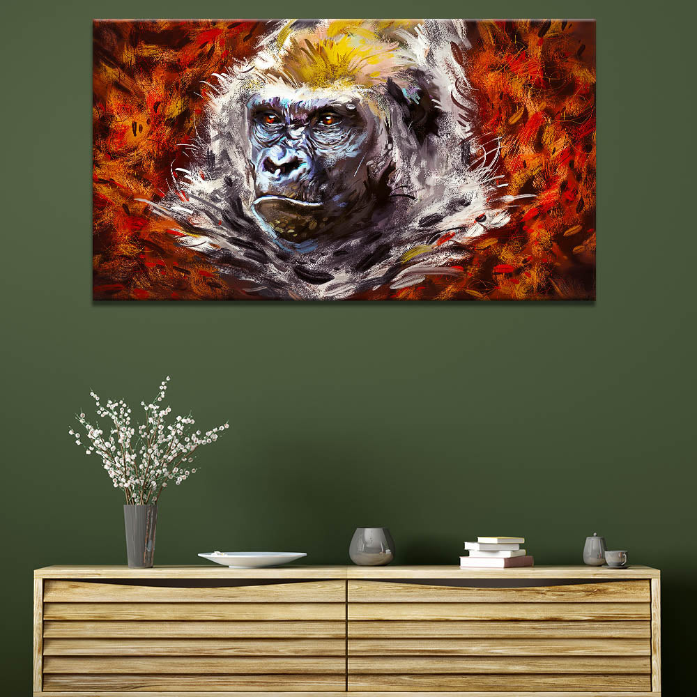 Gorilla In The Leaves