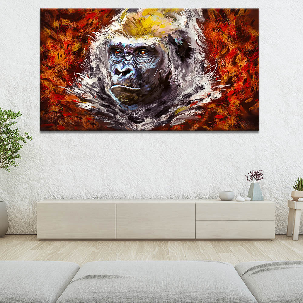 Gorilla In The Leaves