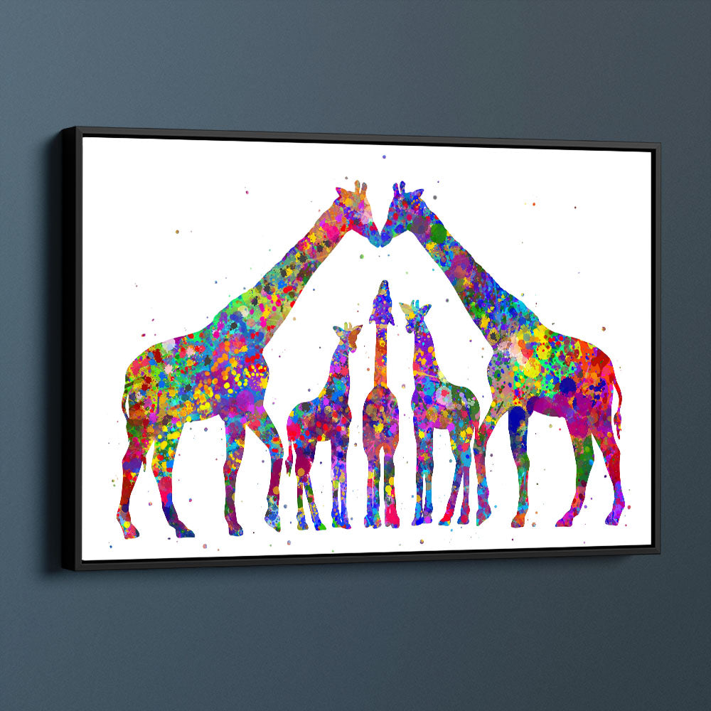 Multicolour Giraffe Family