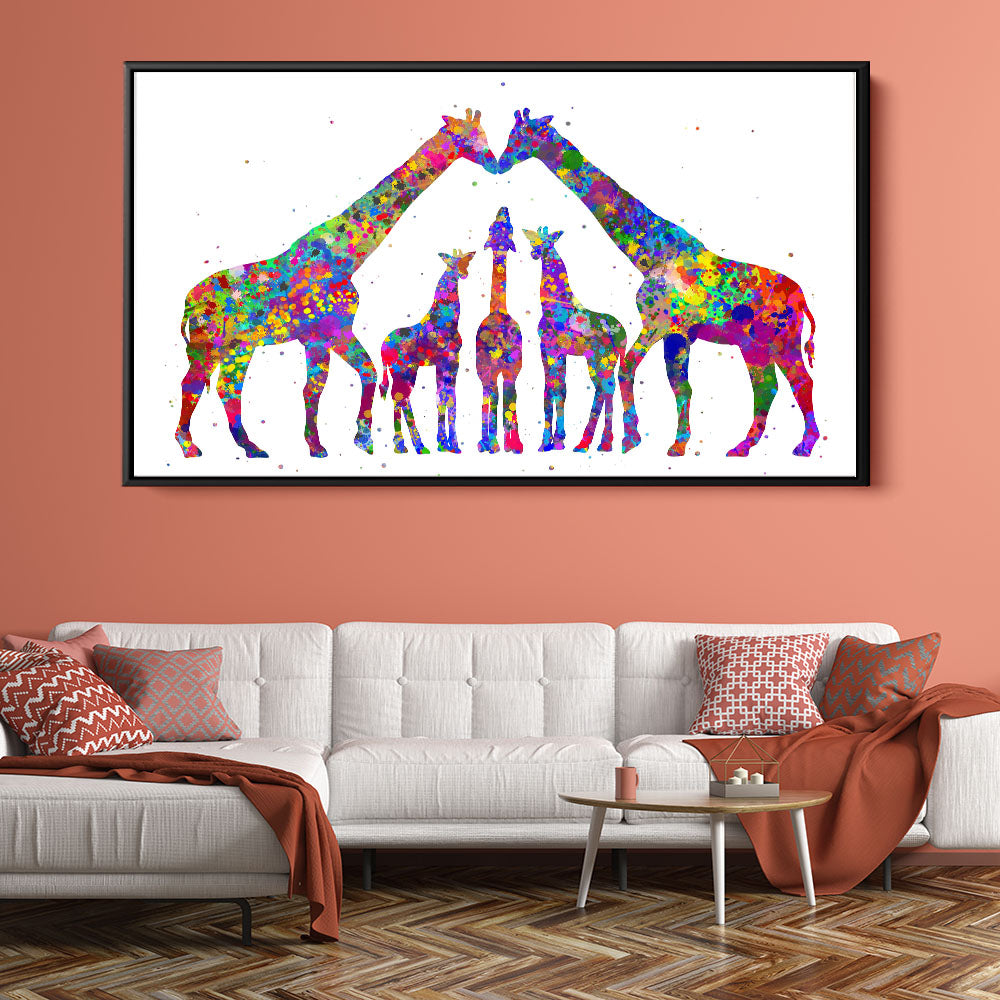 Multicolour Giraffe Family