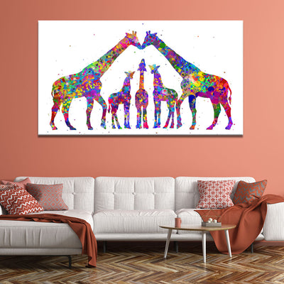 Multicolour Giraffe Family