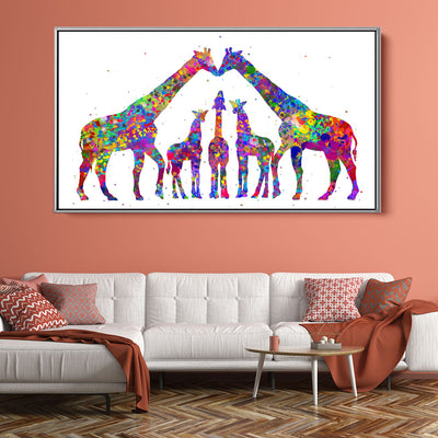 Multicolour Giraffe Family