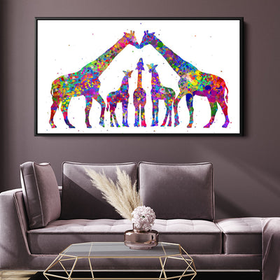 Multicolour Giraffe Family