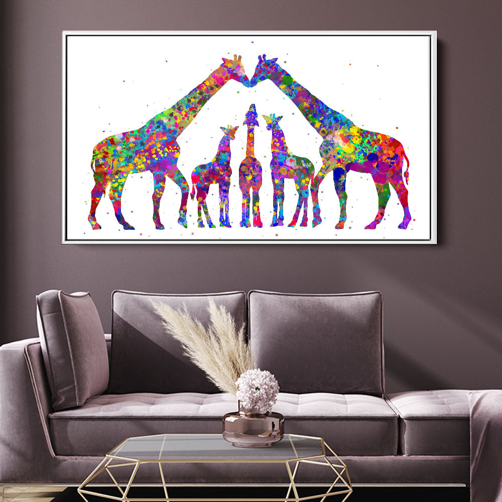 Multicolour Giraffe Family