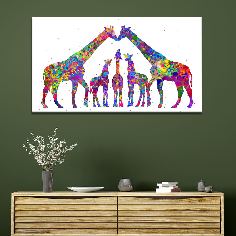 Multicolour Giraffe Family