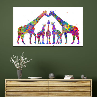 Multicolour Giraffe Family