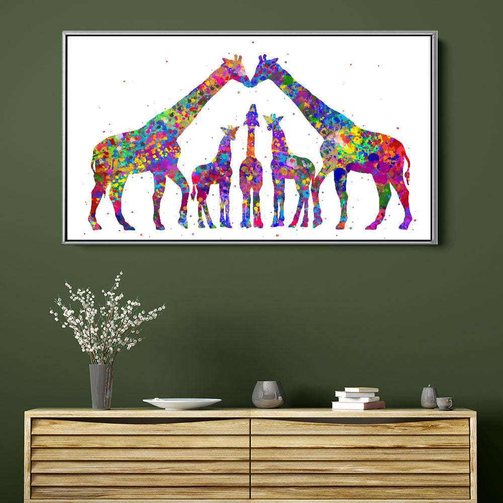 Multicolour Giraffe Family