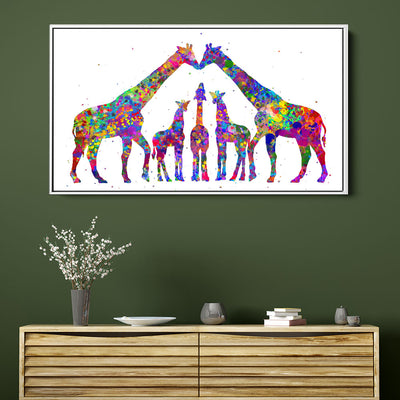 Multicolour Giraffe Family