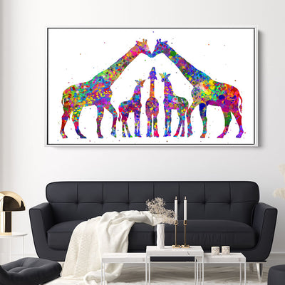 Multicolour Giraffe Family