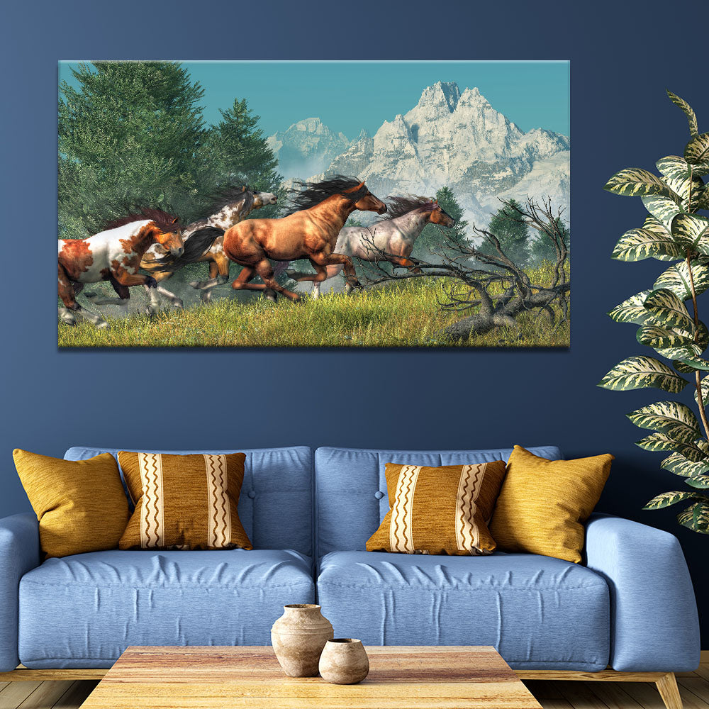 Galloping Wild Horses