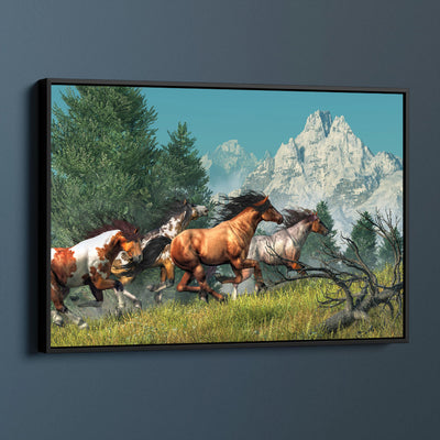 Galloping Wild Horses