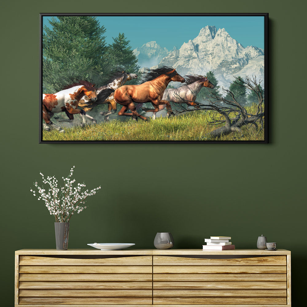 Galloping Wild Horses