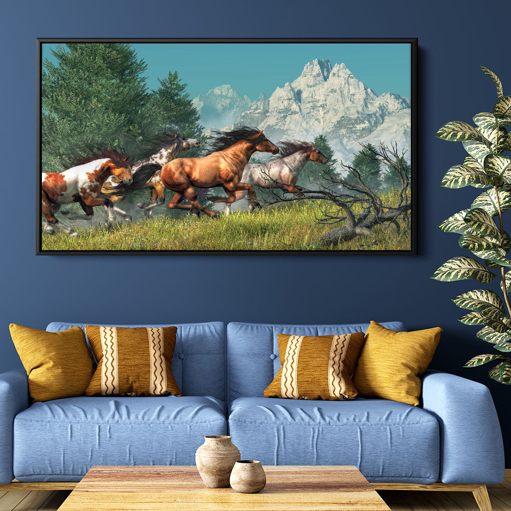 Galloping Wild Horses