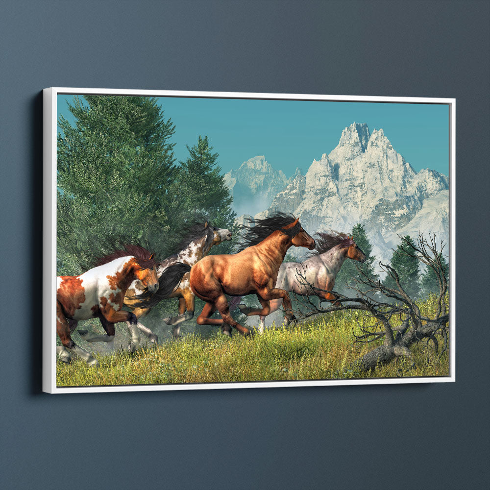 Galloping Wild Horses