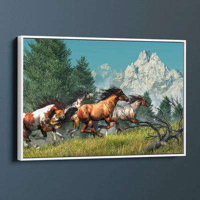 Galloping Wild Horses