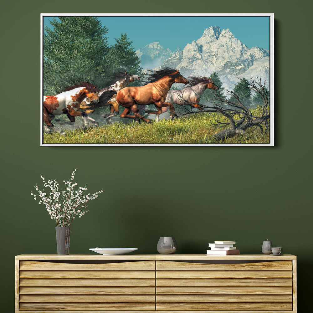 Galloping Wild Horses