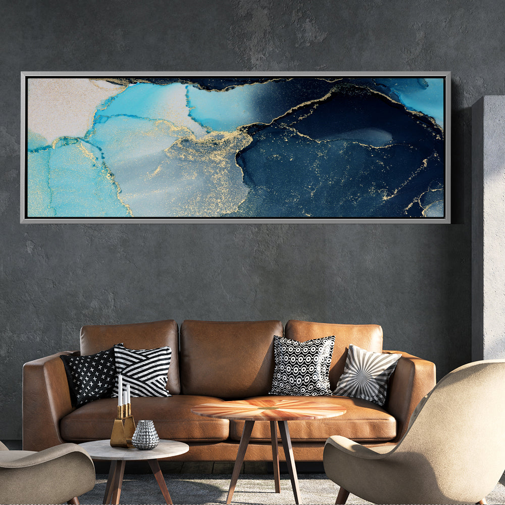 Blue And Gold Marble Effect