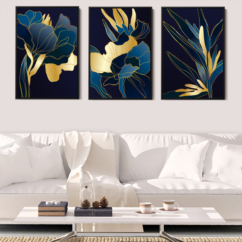 Navy And Gold Petals