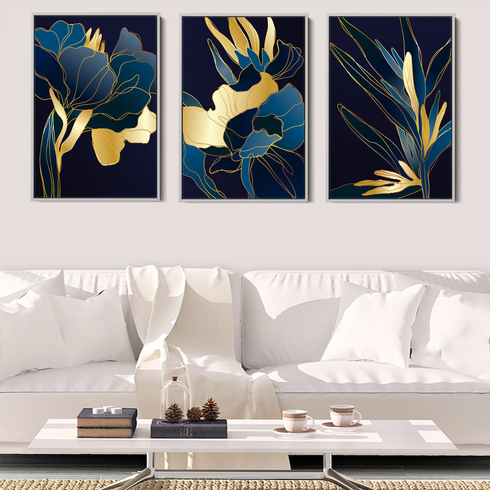 Navy And Gold Petals