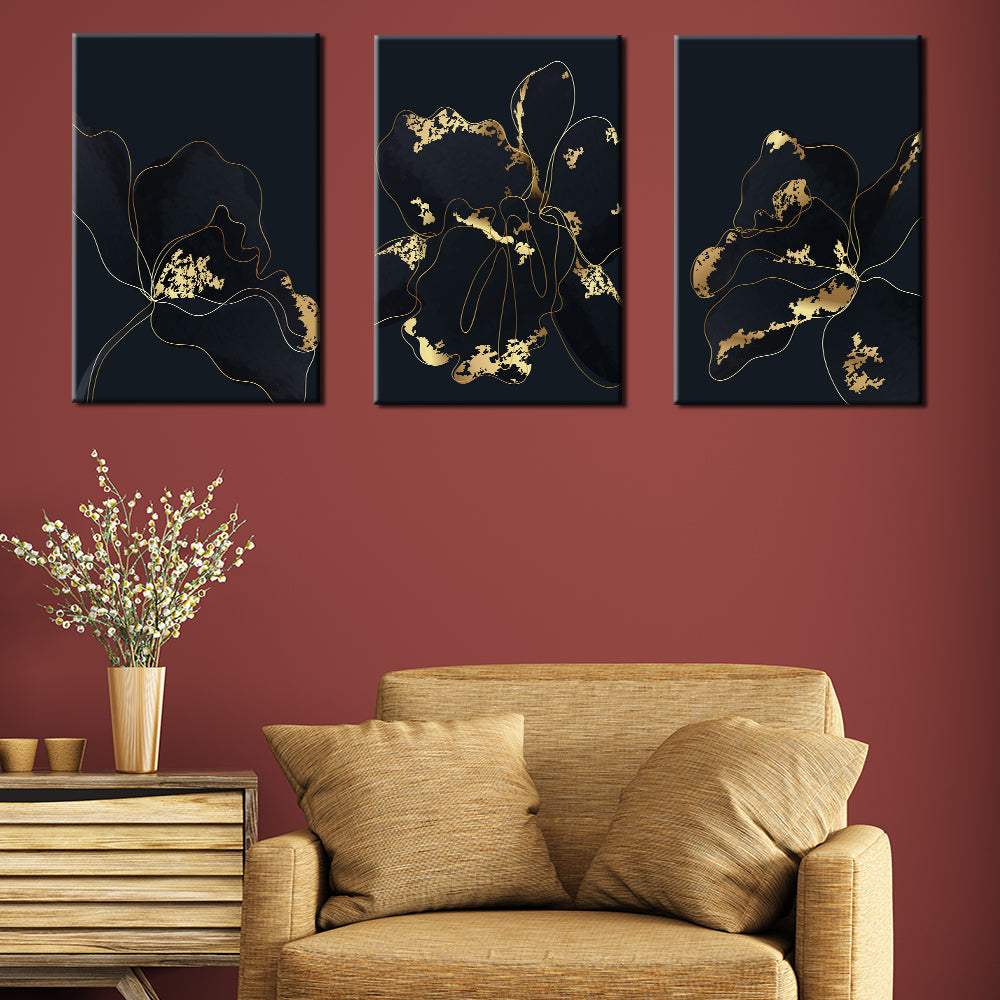 Black And Gold Flowers