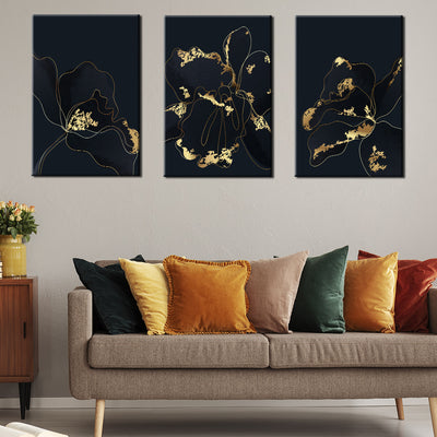 Black And Gold Flowers